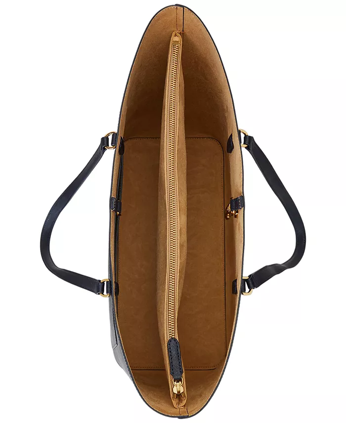 Alfani Lauren Ralph Lauren Karly Crosshatch Leather Large Tote Handbags Purses & Accessories