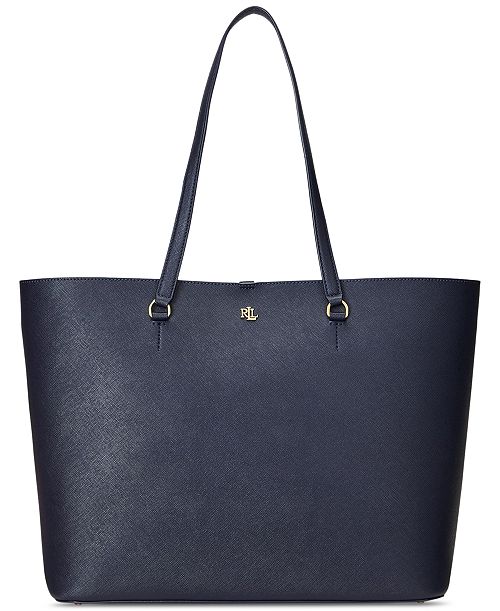 alfani Lauren Ralph Lauren Karly Crosshatch Leather Large Tote Handbags Purses & Accessories