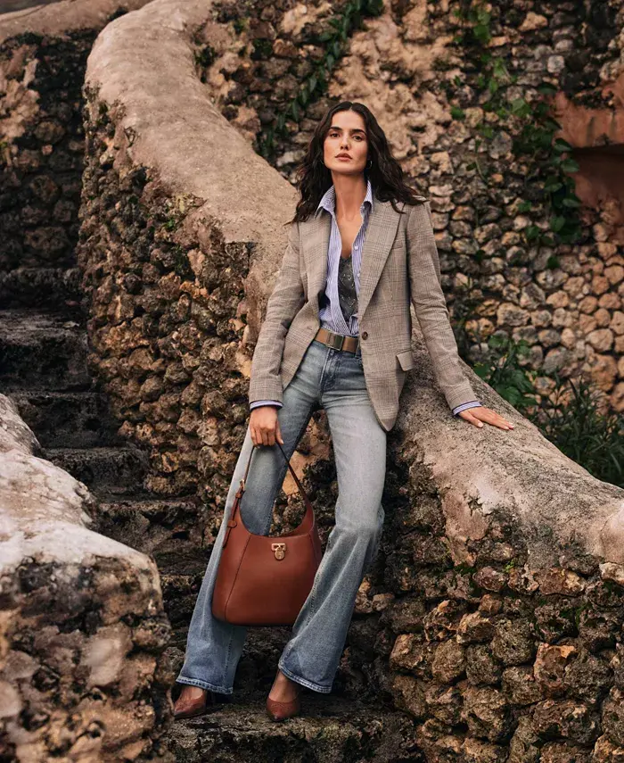 Alfani Lauren Ralph Lauren Leather Medium Tanner Shoulder Bag Handbags Purses & Accessories