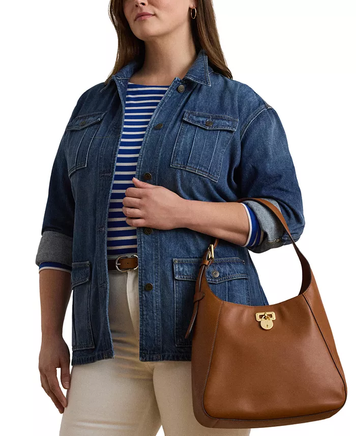 Alfani Lauren Ralph Lauren Leather Medium Tanner Shoulder Bag Handbags Purses & Accessories