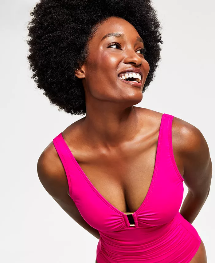 Alfani Lauren Ralph Lauren Ring Over The Shoulder One Piece Swimsuit Women's Fashion Shoes & Accessories