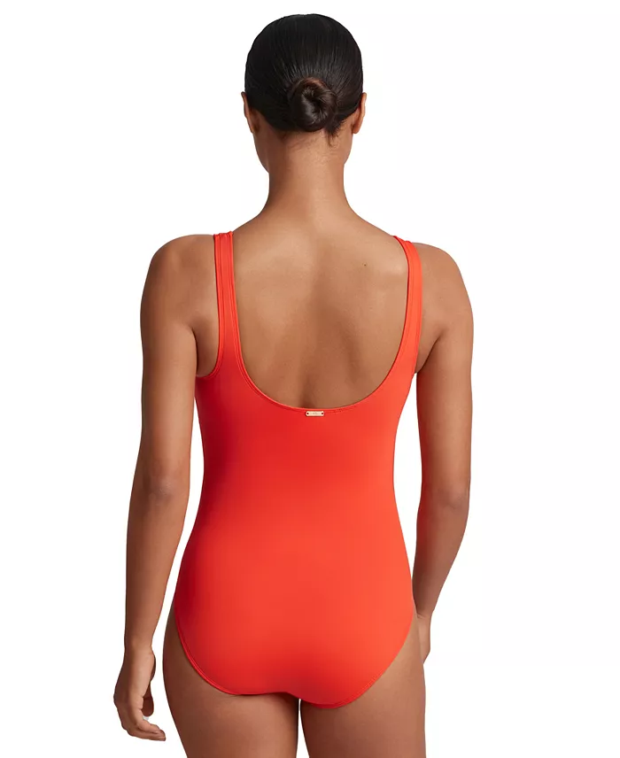 Alfani Lauren Ralph Lauren Ring Over The Shoulder Tummy Control One Piece Swimsuit Women's Fashion Shoes & Accessories