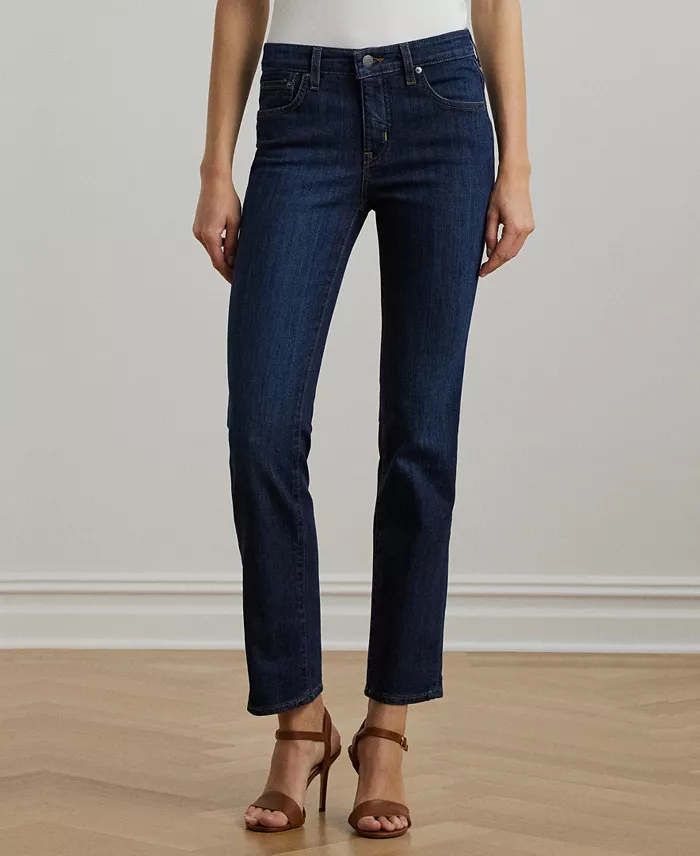 Alfani Lauren Ralph Lauren Super Stretch Premier Mid-Rise Straight Jeans Regular And Short Lengths Women's Fashion Shoes & Accessories
