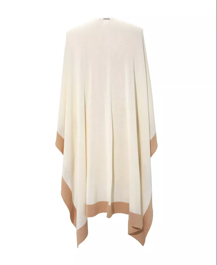 Alfani Lauren Ralph Lauren Tissue Lightweight Ruana With Border Women's Fashion Shoes & Accessories