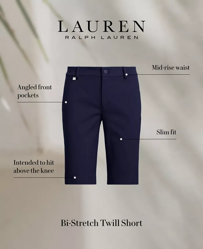 Alfani Lauren Ralph Lauren Twill Stretch Bermuda Shorts Women's Fashion Shoes & Accessories