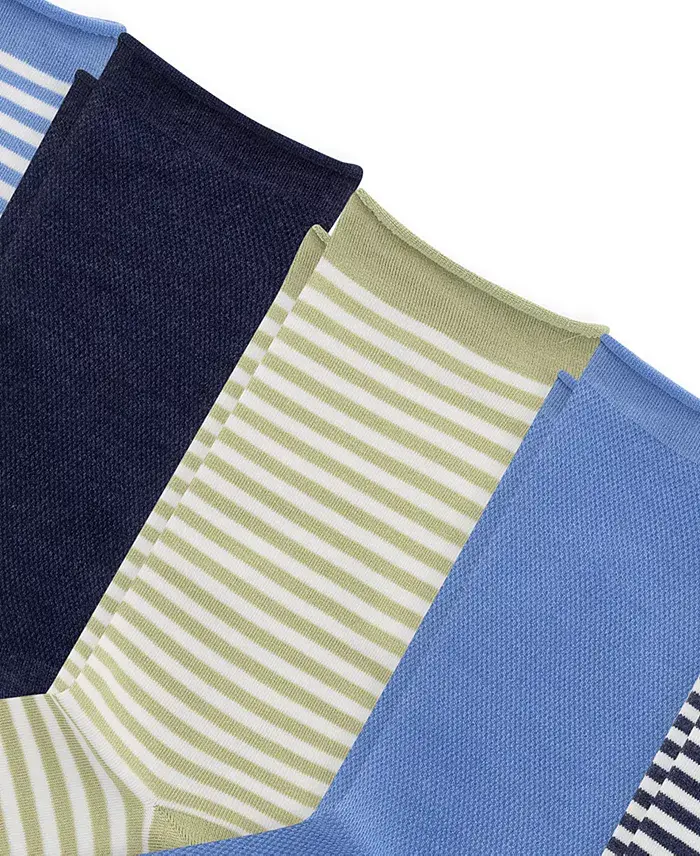 Alfani Lauren Ralph Lauren Women's 6-Pk. Striped Roll-Top Socks L3227PK2 Women's Fashion Shoes & Accessories
