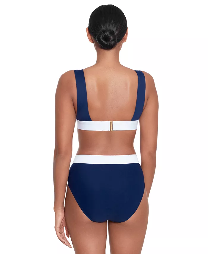 Alfani Lauren Ralph Lauren Women's Banded Modern V-Neck Bikini Top & High-Waisted Bikini Bottoms Women's Fashion Shoes & Accessories