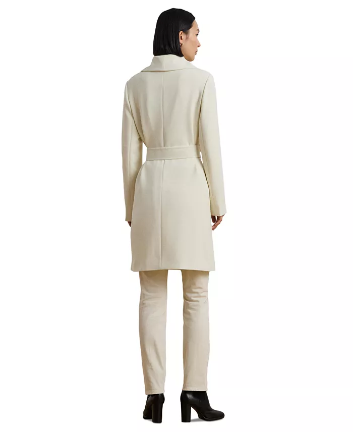 Alfani Lauren Ralph Lauren Women's Crepe Belted Wrap Coat Women's Fashion Shoes & Accessories