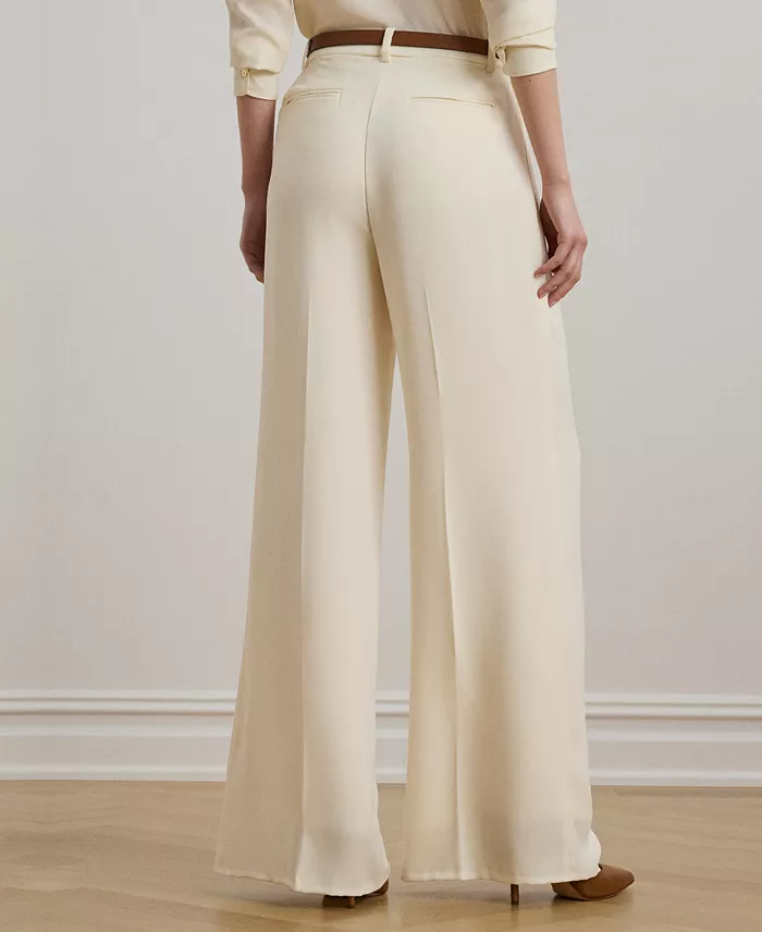 Alfani Lauren Ralph Lauren Women's Double-Faced Georgette Wide-Leg Pants Women's Fashion Shoes & Accessories