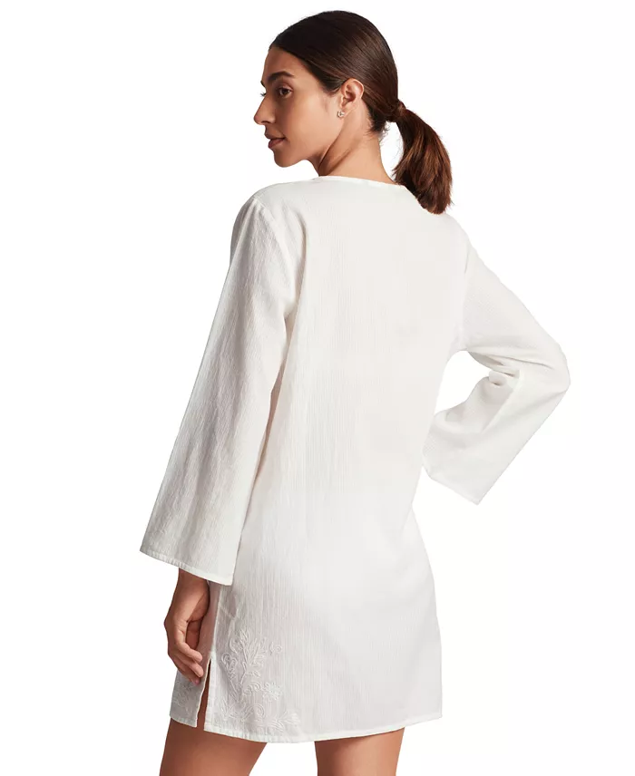 Alfani Lauren Ralph Lauren Women's Embroidered Tunic Cover-Up Women's Fashion Shoes & Accessories