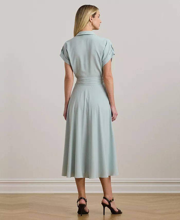 Alfani Lauren Ralph Lauren Women's Floral Belted Crepe Dress Women's Fashion Shoes & Accessories