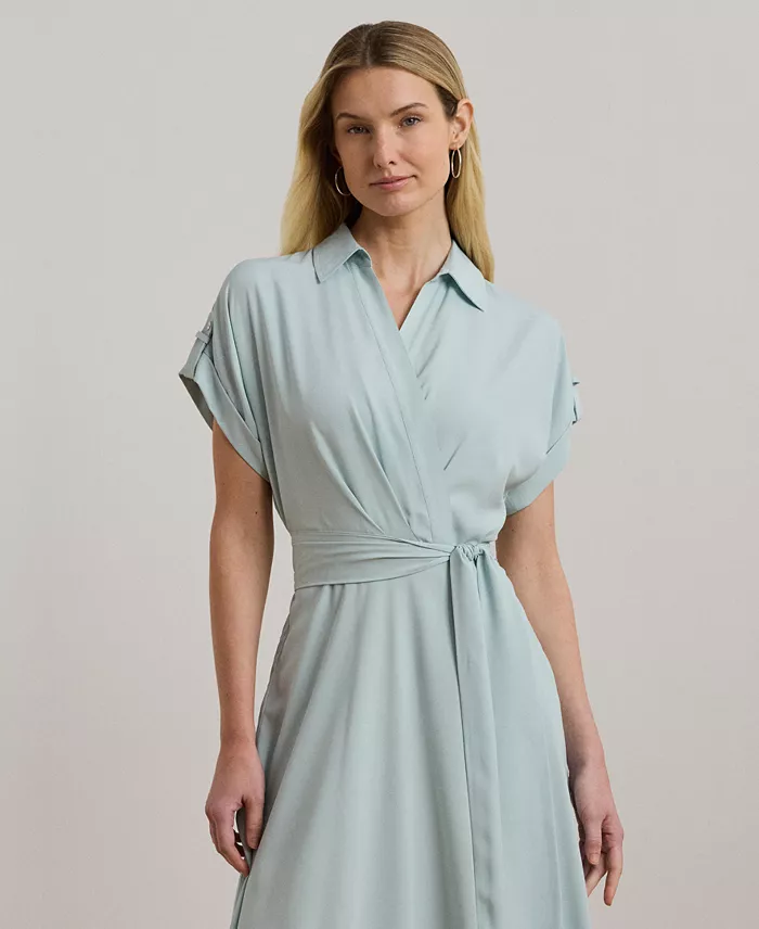 Alfani Lauren Ralph Lauren Women's Floral Belted Crepe Dress Women's Fashion Shoes & Accessories