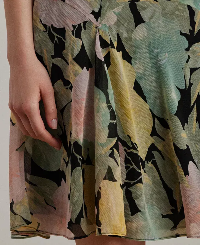 Alfani Lauren Ralph Lauren Women's Floral Crinkle Georgette Skirt Regular & Petite Women's Fashion Shoes & Accessories