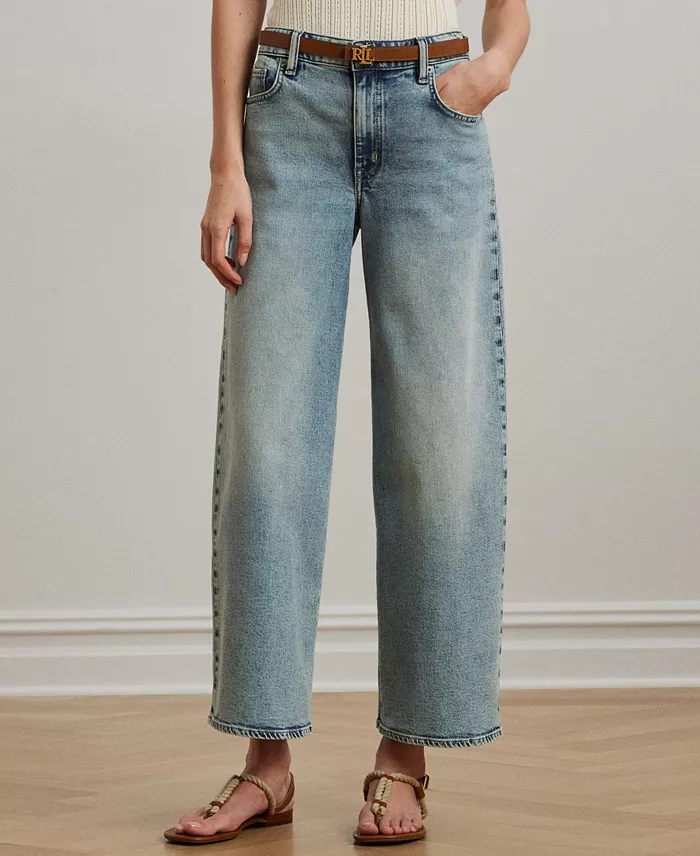 Alfani Lauren Ralph Lauren Women's High-Rise Wide-Leg Cropped Jeans Women's Fashion Shoes & Accessories