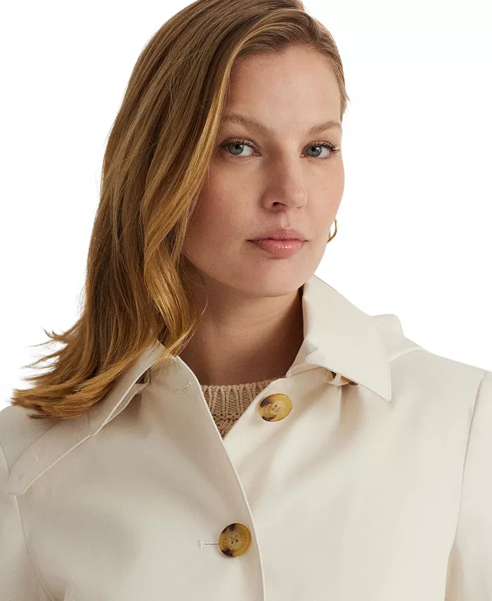 Alfani Lauren Ralph Lauren Women's Hooded Raincoat Women's Fashion Shoes & Accessories