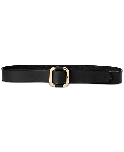 alfani Lauren Ralph Lauren Women's Leather Slide-Buckle Belt Women's Fashion Shoes & Accessories