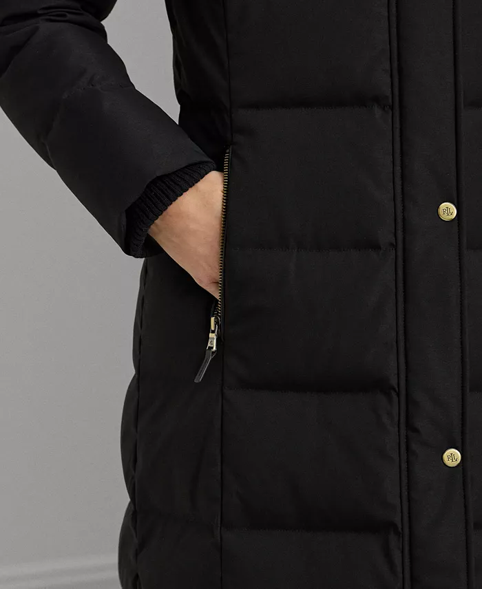 Alfani Lauren Ralph Lauren Women's Maxi Faux-Fur-Trimmed Hooded Puffer Coat Women's Fashion Shoes & Accessories