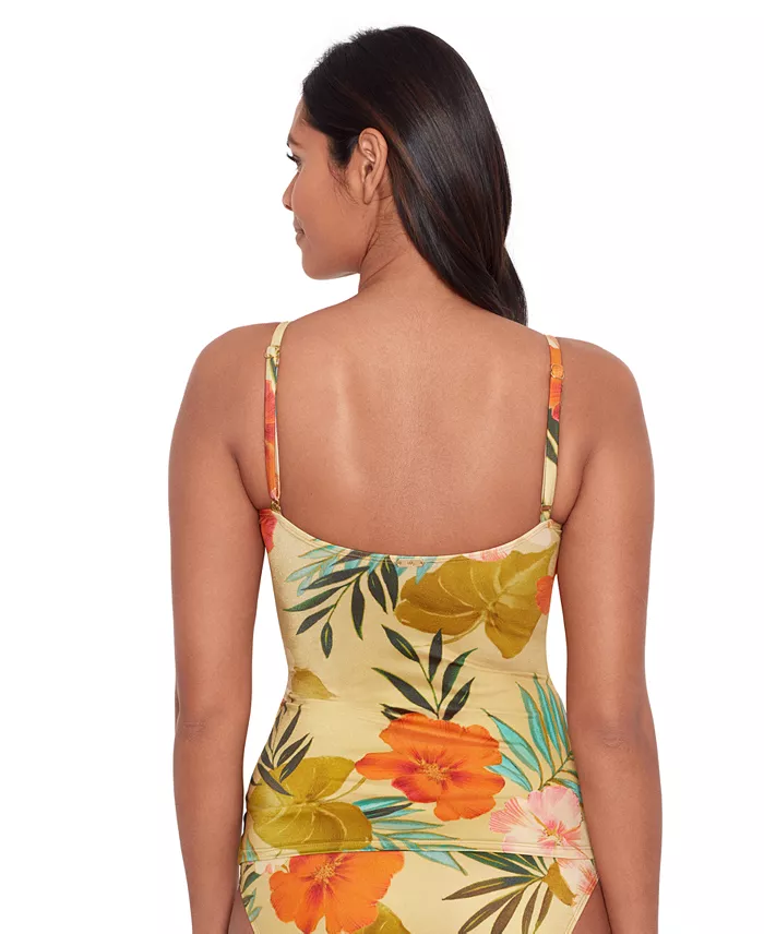Alfani Lauren Ralph Lauren Women's Printed Surplice Tankini Top Women's Fashion Shoes & Accessories