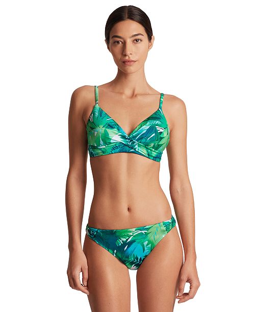 alfani Lauren Ralph Lauren Women's Printed Twist-Front Bikini Top & Twisted Side-Tab Bottoms Women's Fashion Shoes & Accessories