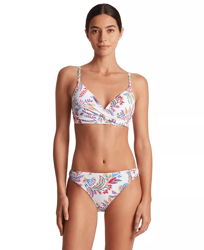 Alfani Lauren Ralph Lauren Women's Printed Twist-Front Underwire Bikini Top & Twist-Side Hipster Bikini Bottoms Women's Fashion Shoes & Accessories