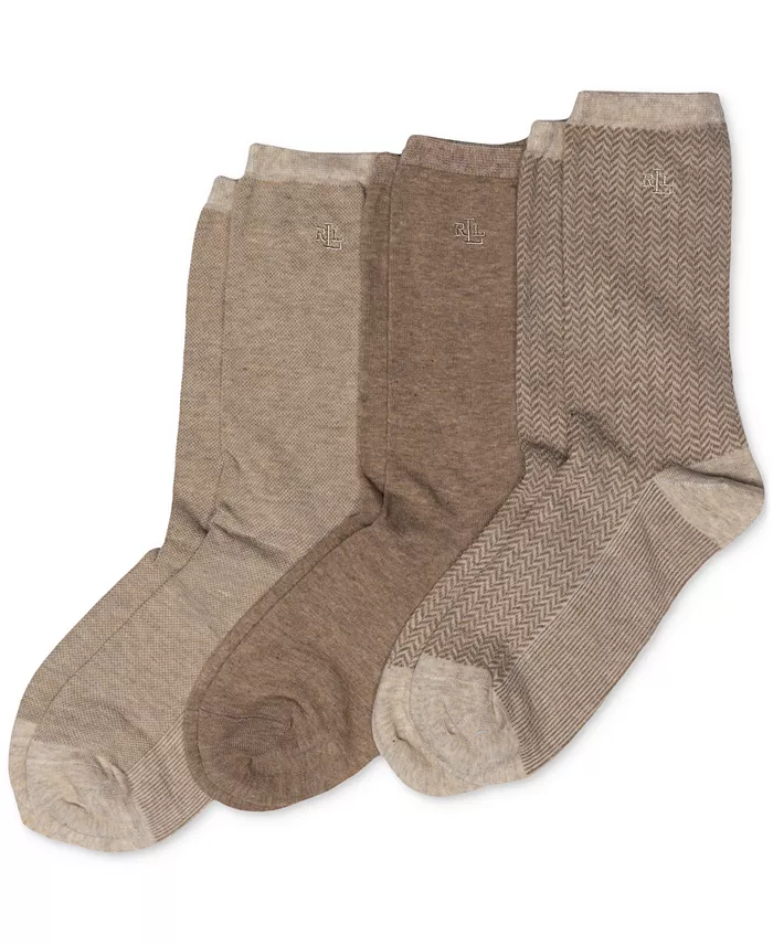 Alfani Lauren Ralph Lauren Women's Tweed Cotton Trouser 3 Pack Socks Women's Fashion Shoes & Accessories