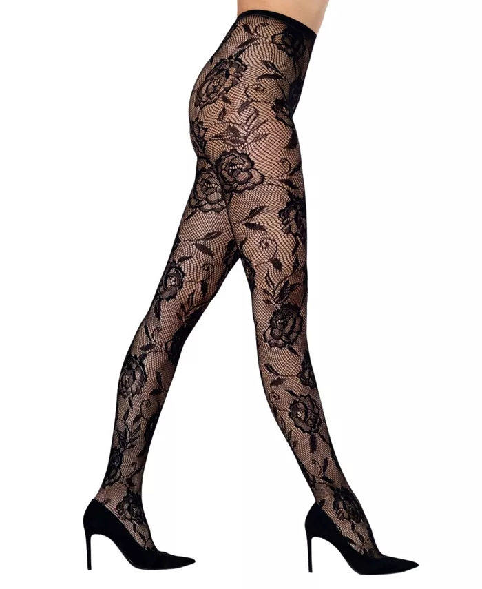 Alfani LECHERY Women's Floral Net 1 Pair Of Tights Women's Fashion Shoes & Accessories