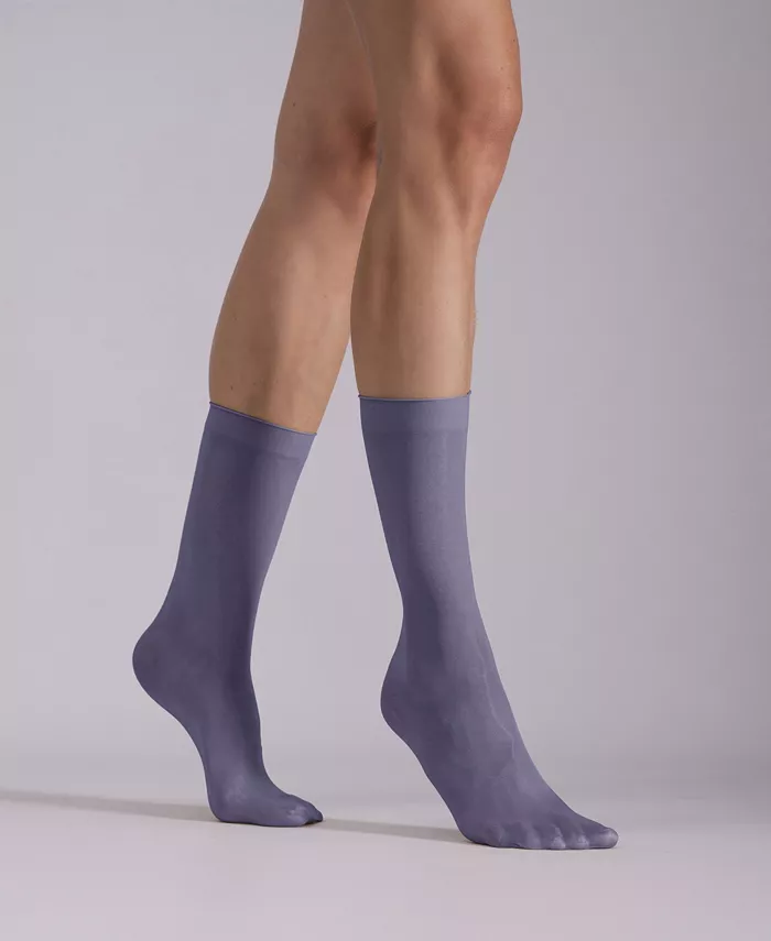 Alfani LECHERY Women's Set Of 2 Lustrous Silky Shiny Sheer Dress Socks SKU15002-BL Women's Fashion Shoes & Accessories