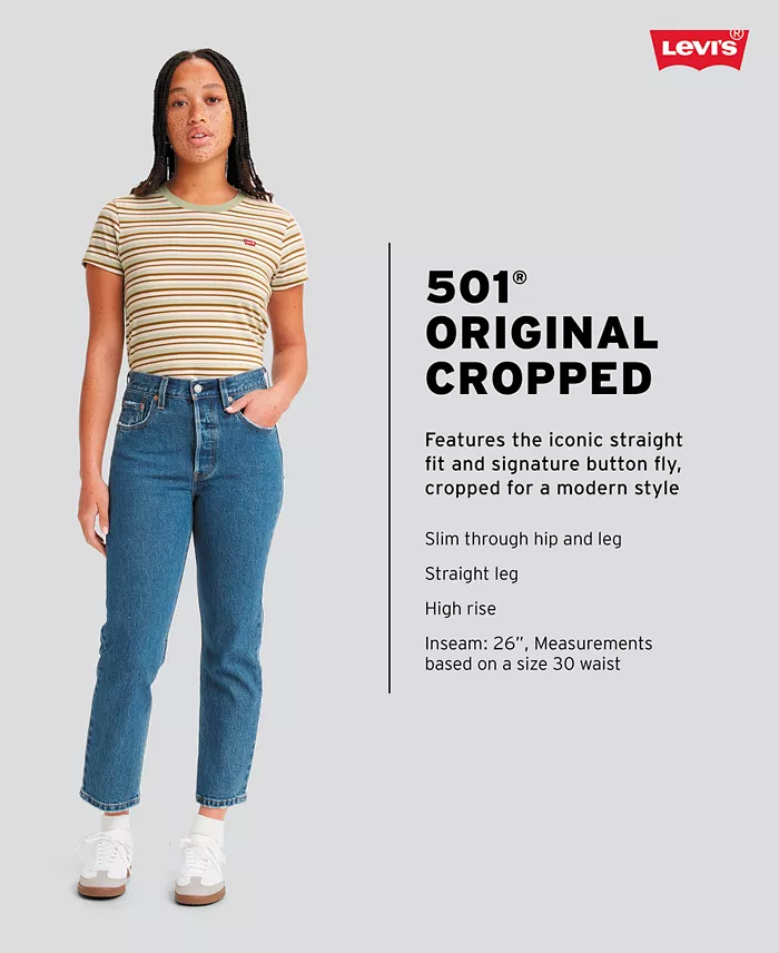 Alfani Levi's 501® Cropped Straight-Leg High Rise Jeans Women's Fashion Shoes & Accessories