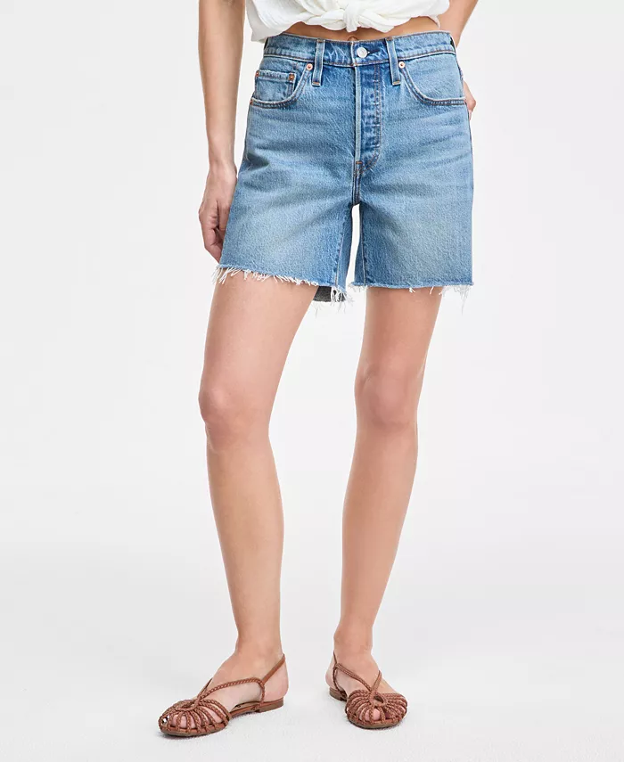 Alfani Levi's 501® Mid-Thigh High Rise Straight Fit Denim Shorts Women's Fashion Shoes & Accessories