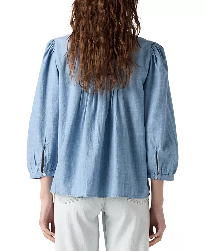 Alfani Levi's Levis® Women's 3/4-Sleeve Button-Front Blouse Women's Fashion Shoes & Accessories