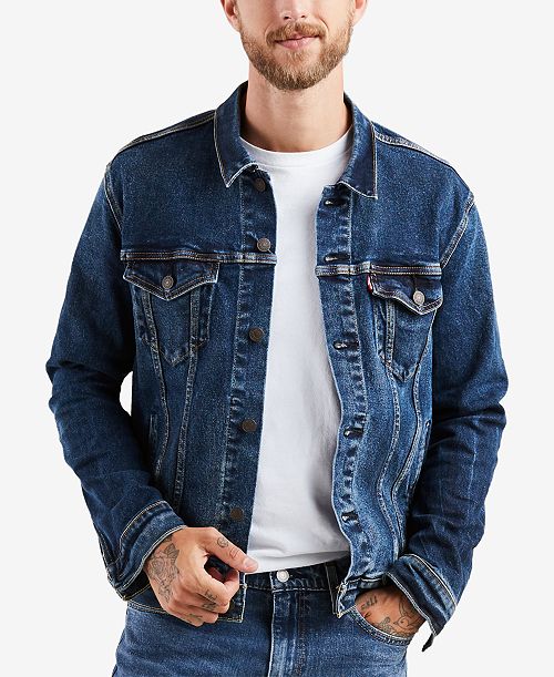 alfani Levi's Men's Regular Fit Stretch Denim Trucker Jacket Men's Fashion & Accessories