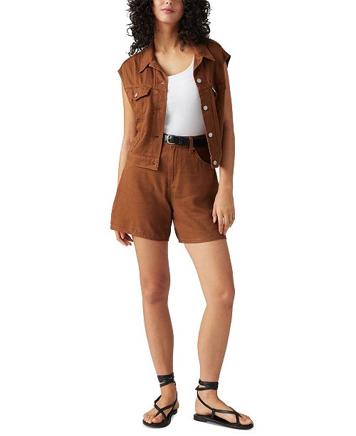 alfani Levi's Premium Women's Cotton High Rise Baggy Shorts Women's Fashion Shoes & Accessories