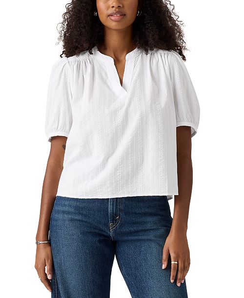 alfani Levi's Women's Amelie Cotton Poplin Blouse Women's Fashion Shoes & Accessories