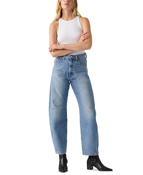 alfani Levi's Women's Cinch High-Rise Barrel-Leg Jeans Macy's Exclusive Women's Fashion Shoes & Accessories