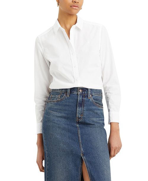 alfani Levi's Women's Classic Fit Button-Front Shirt Women's Fashion Shoes & Accessories