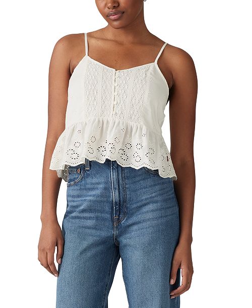 alfani Levi's Women's Cora Embroidered Blouse Women's Fashion Shoes & Accessories
