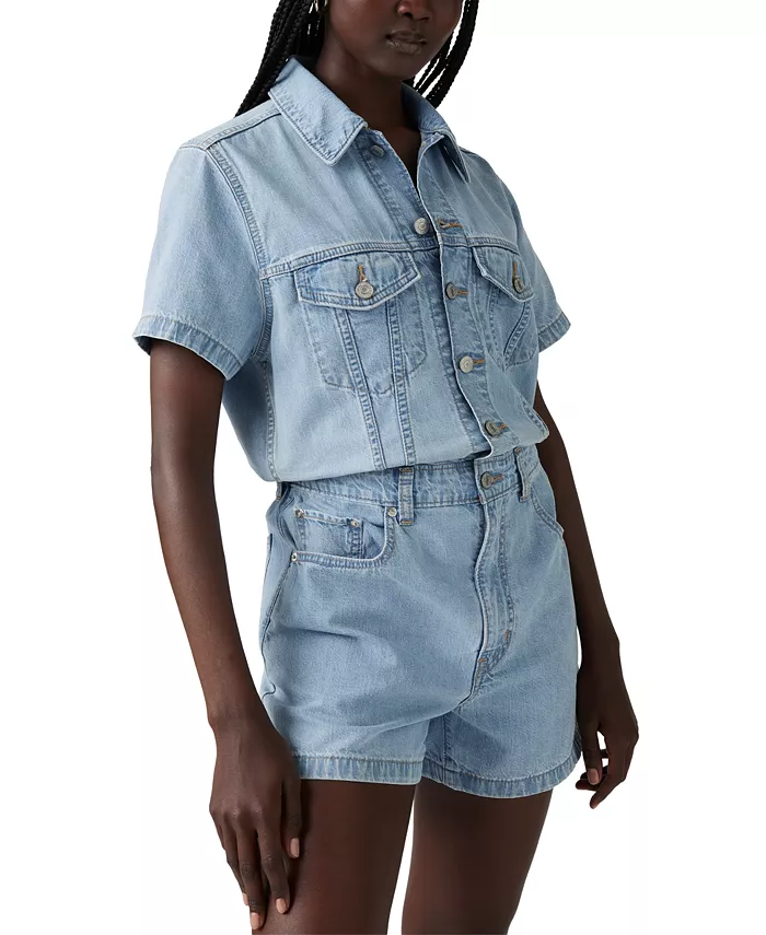 Alfani Levi's Women's Cotton Type III Denim Romper Women's Fashion Shoes & Accessories