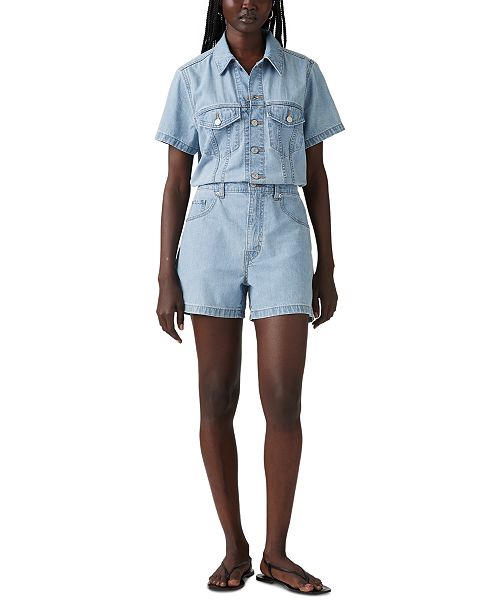 alfani Levi's Women's Cotton Type III Denim Romper Women's Fashion Shoes & Accessories