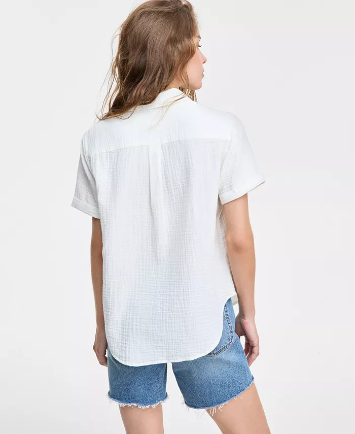 Alfani Levi's Women's Darlene Short-Sleeve Utility Shirt Women's Fashion Shoes & Accessories