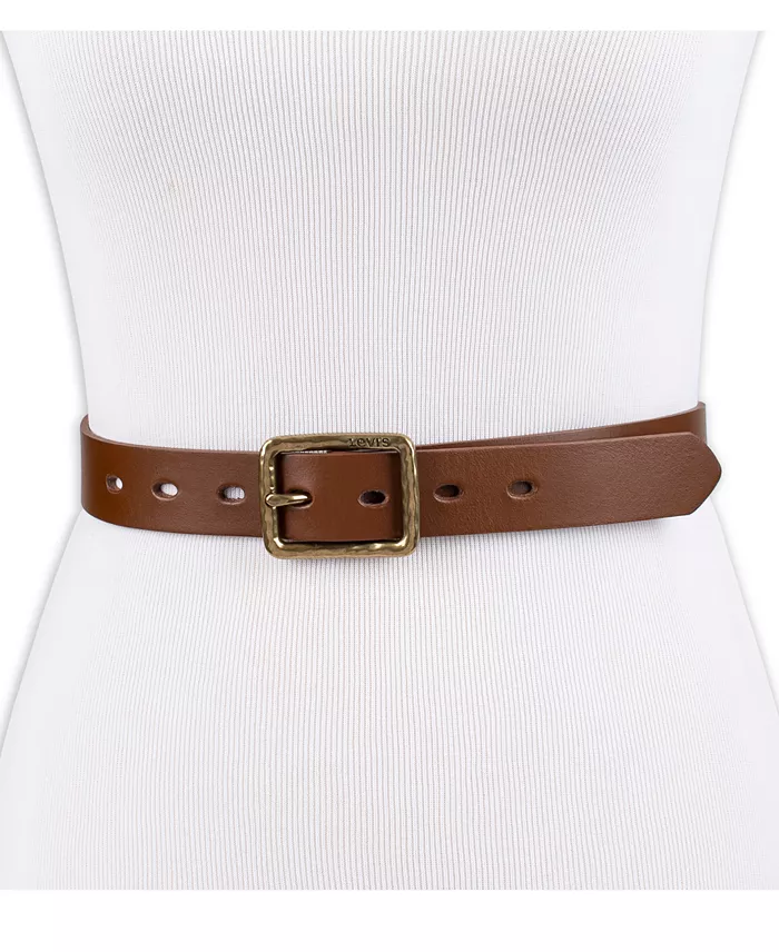Alfani Levi's Women's Hammered Center Bar Buckle Casual Leather Belt Women's Fashion Shoes & Accessories