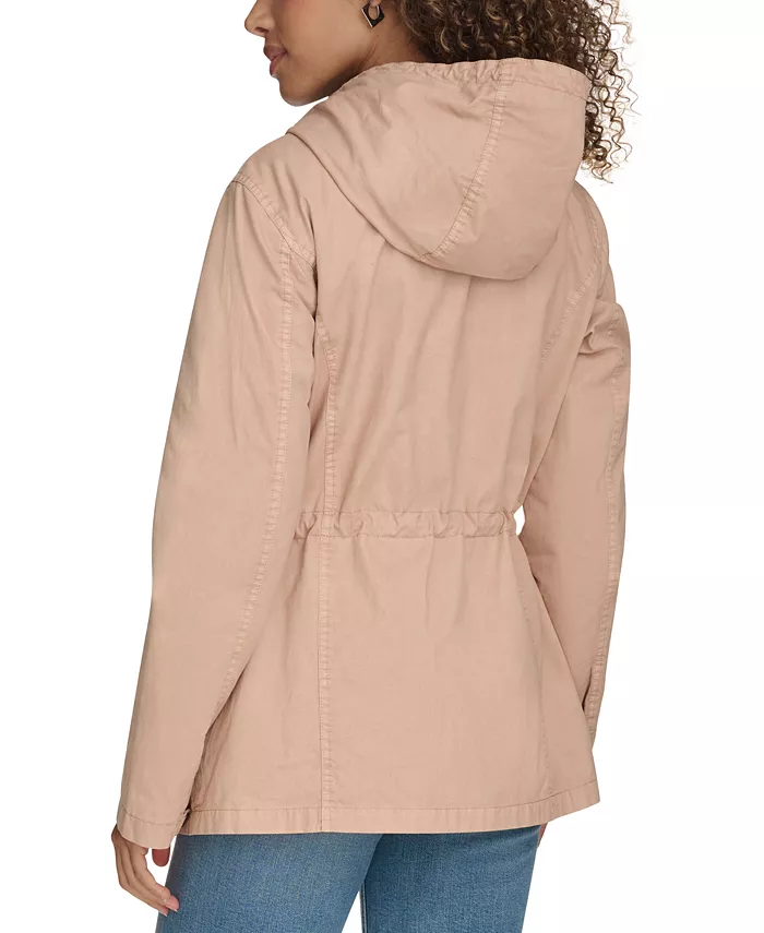 Alfani Levi's Women's Lightweight Washed Cotton Military Jacket Women's Fashion Shoes & Accessories