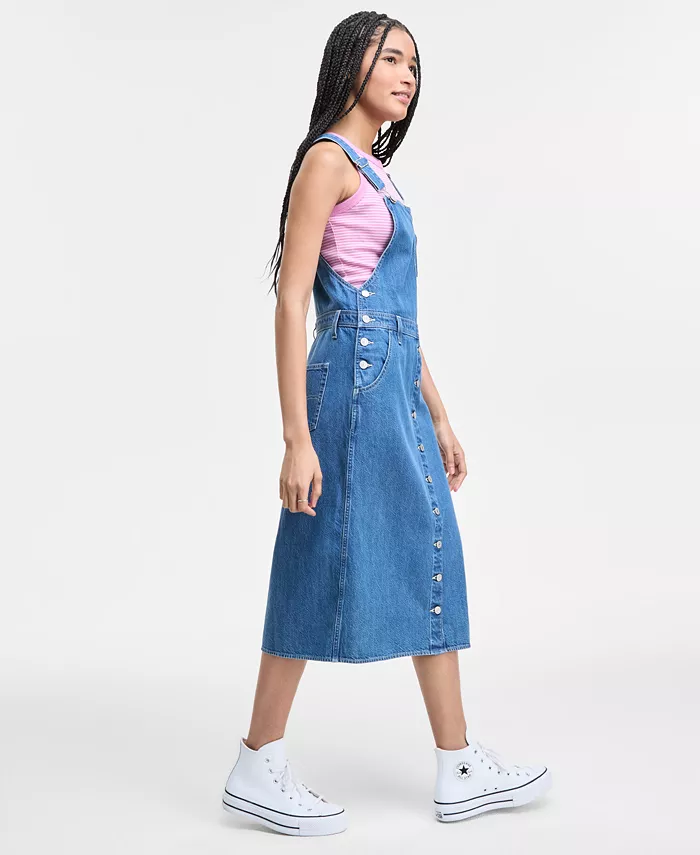 Alfani Levi's Women's Tico Cotton Denim Jumper Dress Women's Fashion Shoes & Accessories