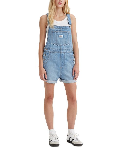 alfani Levi's Women's Vintage-Style Cotton Denim Shortalls Women's Fashion Shoes & Accessories