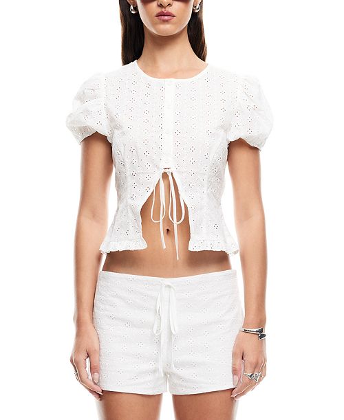 alfani Lioness Women's Cotton Bardot Top Women's Fashion Shoes & Accessories