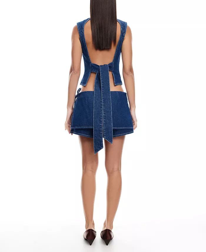 Alfani Lioness Women's Countryside Denim Crop Top Women's Fashion Shoes & Accessories