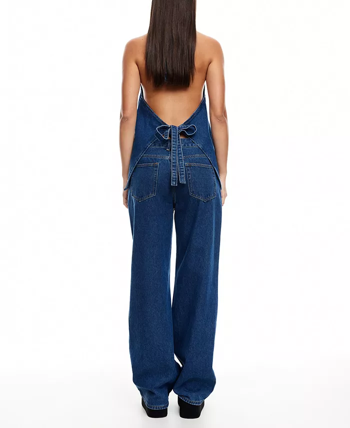 Alfani Lioness Women's Hills Denim Halter Top Women's Fashion Shoes & Accessories