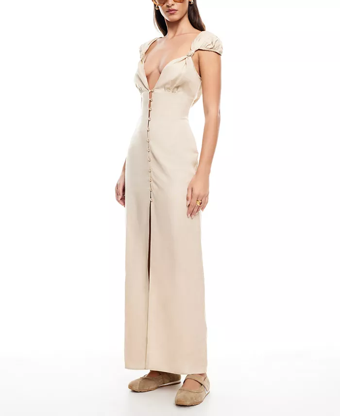 Alfani Lioness Women's Meadow Linen-Blend Maxi Dress Women's Fashion Shoes & Accessories