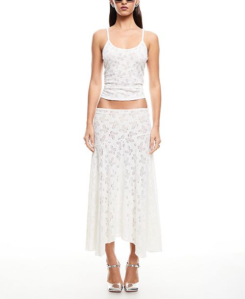 alfani Lioness Women's Tidal Camisole Top & Asymmetric Midi Skirt Women's Fashion Shoes & Accessories