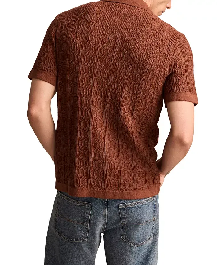 Alfani Lucky Brand Men's Short Sleeve Button Down Sweater Men's Fashion & Accessories