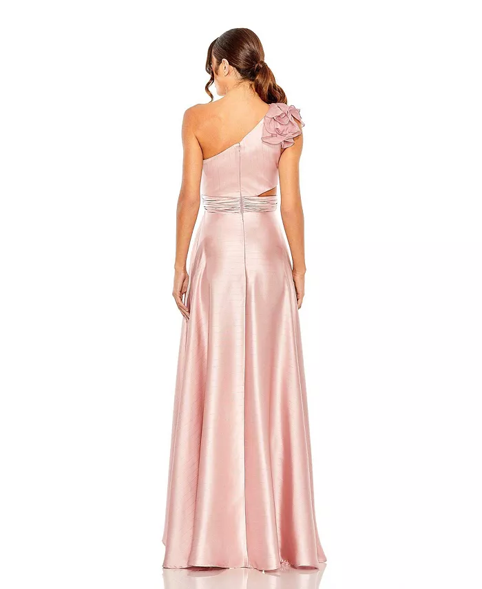 Alfani Mac Duggal Women's Ruffled One Shoulder Cut Out Hi-Low Gown Women's Fashion Shoes & Accessories